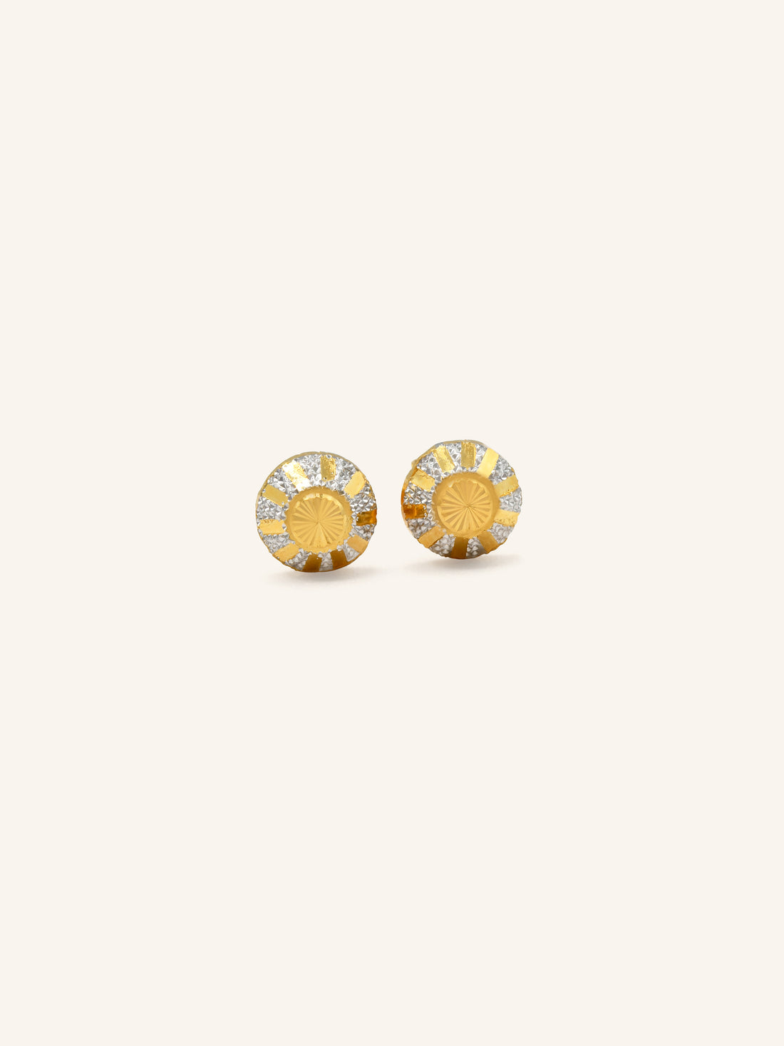 22ct Gold Two Tone Stud Earring 1.83 GMS - Roop Darshan