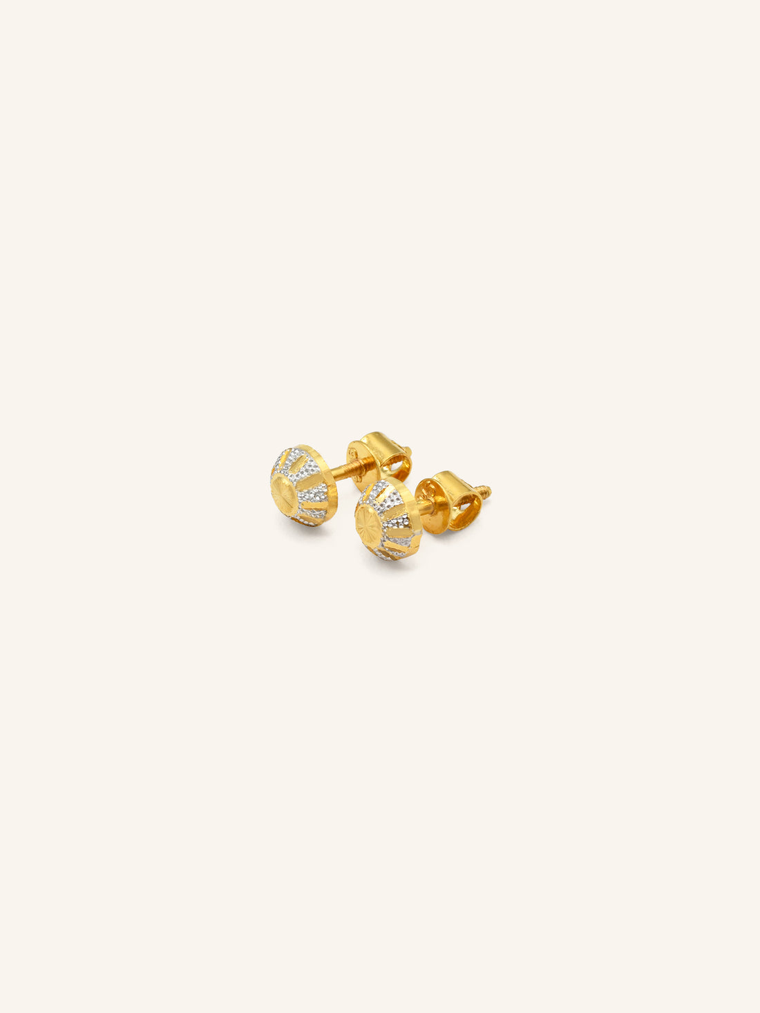 22ct Gold Two Tone Stud Earring 1.83 GMS - Roop Darshan