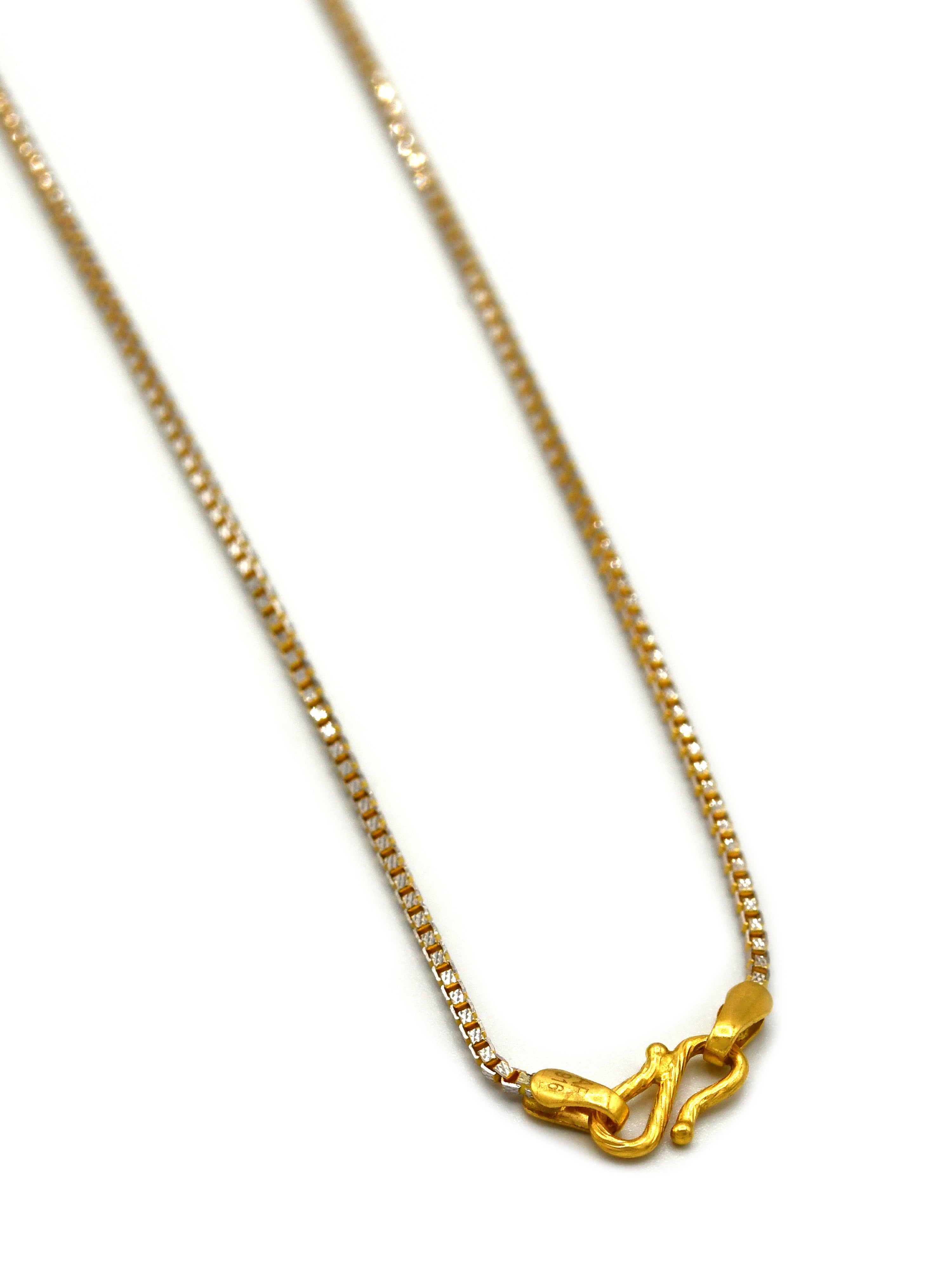 22ct Gold Two Tone Box Chain - Roop Darshan