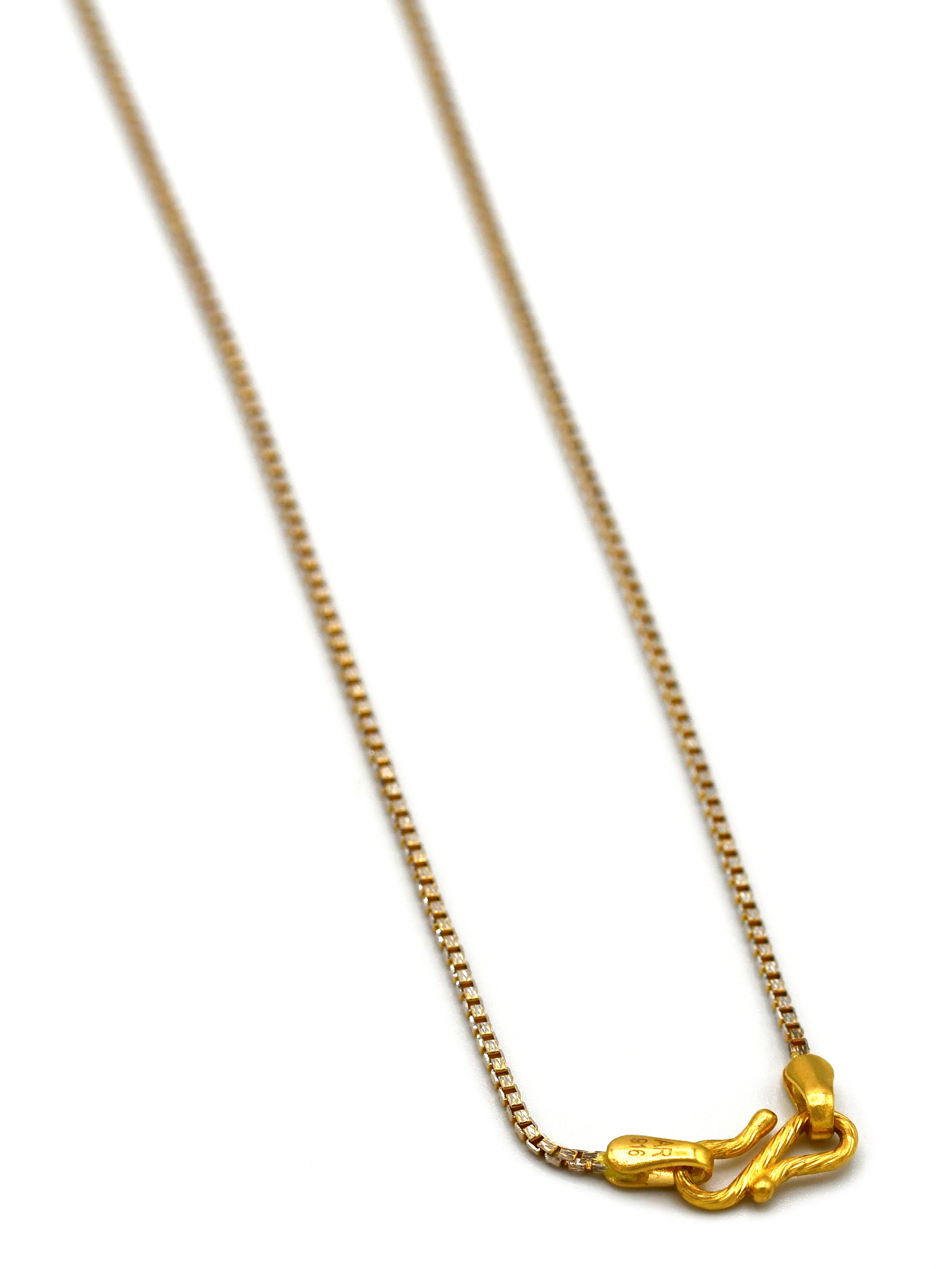 22ct Gold Two Tone Box Chain