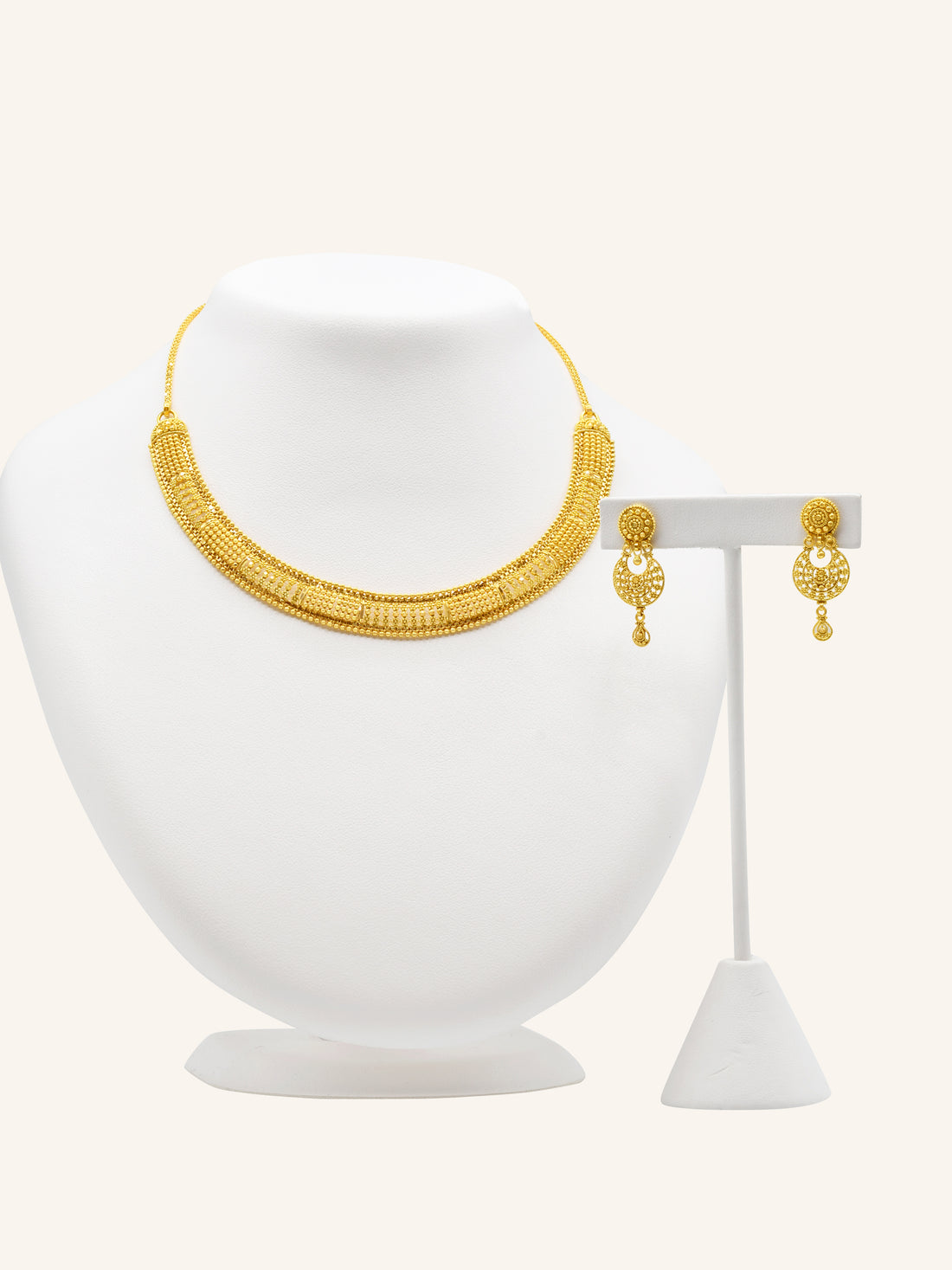 22ct Gold Necklace Set 24.90 GMS - Roop Darshan