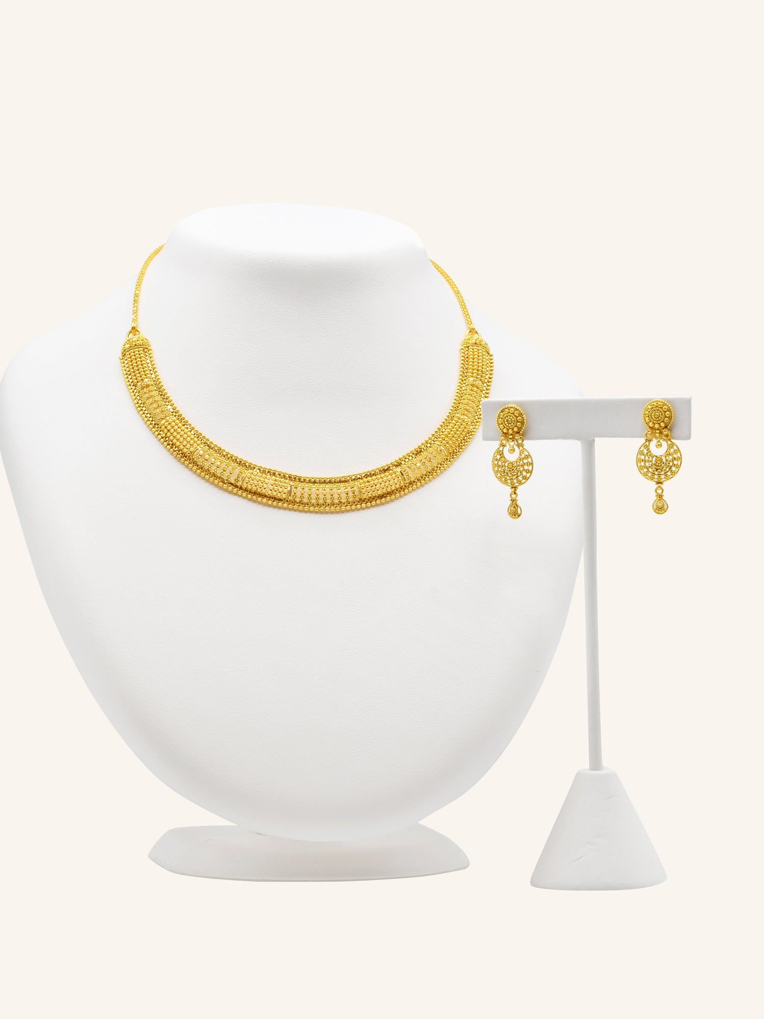 22ct Gold Necklace Set 24.90 GMS - Roop Darshan