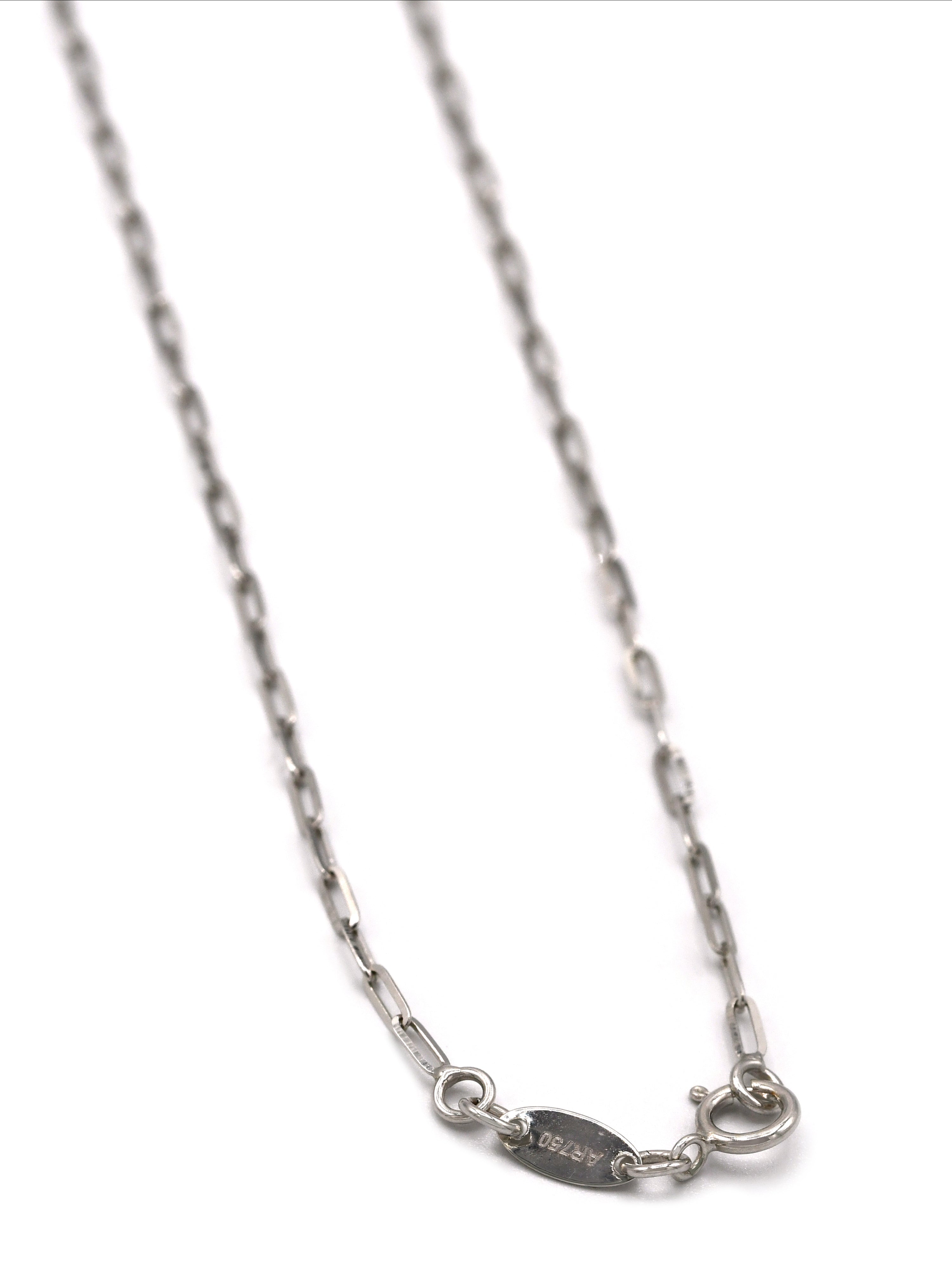 18ct White Gold Paper Clip Chain - Roop Darshan