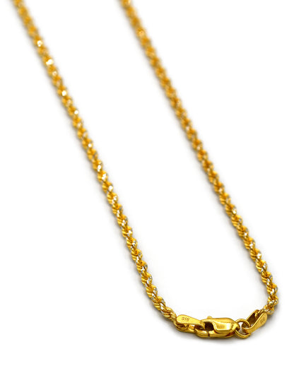 22ct Gold Two Tone Rope Chain