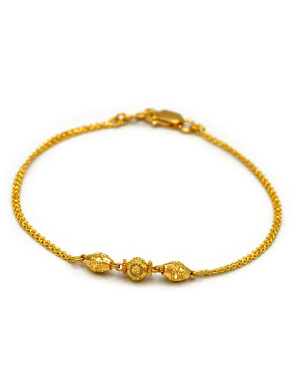 22ct Gold Ball Ladies Bracelet