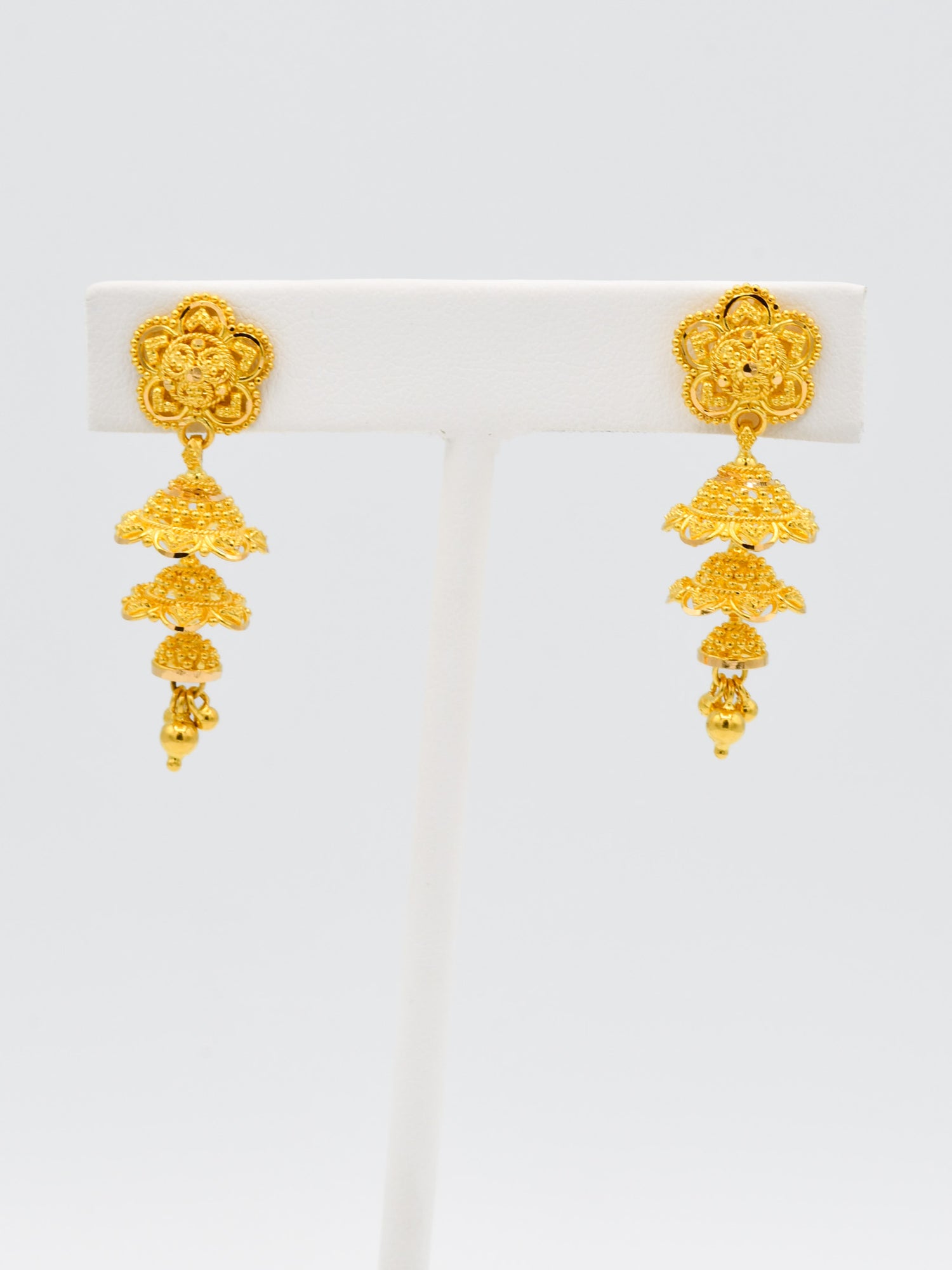 22ct Gold Jhumki Earrings - Roop Darshan