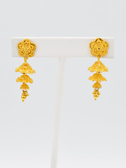 22ct Gold Jhumki Earrings - Roop Darshan