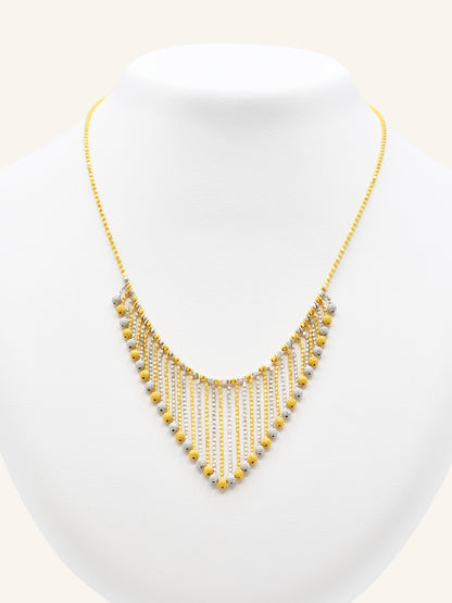 22ct Gold Two Tone Ball Necklace Set - Roop Darshan