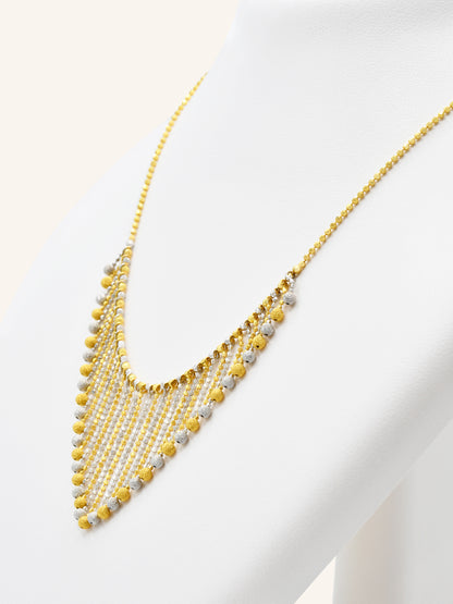 22ct Gold Two Tone Ball Necklace Set - Roop Darshan