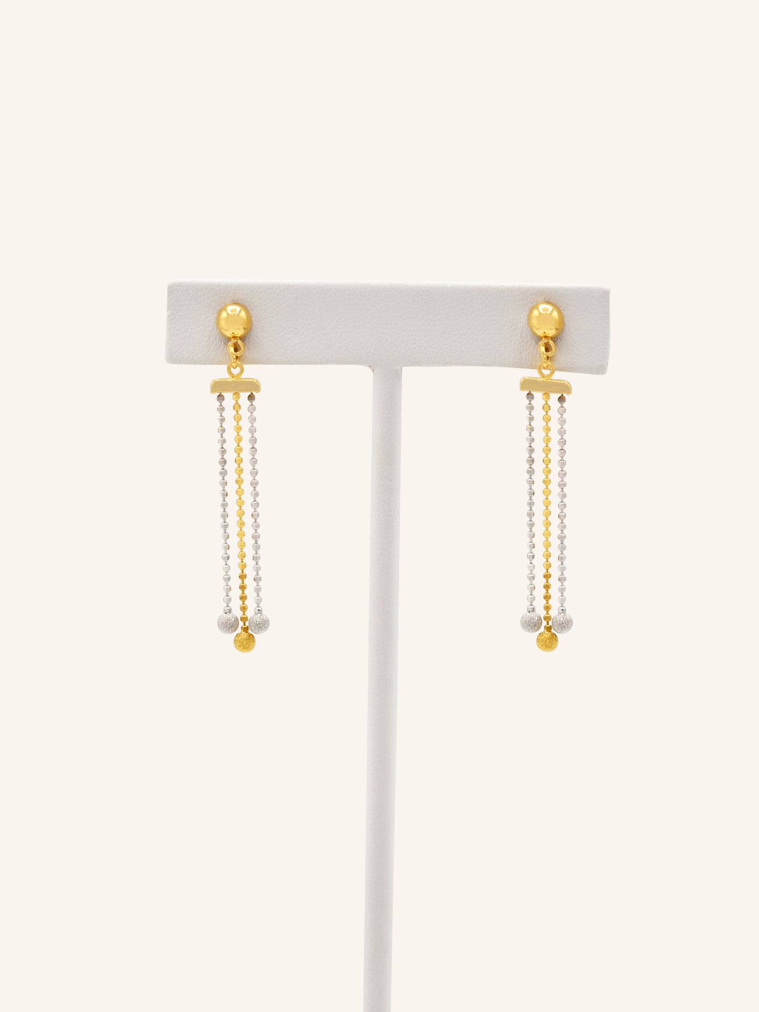 22ct Gold Two Tone Ball Necklace Set - Roop Darshan