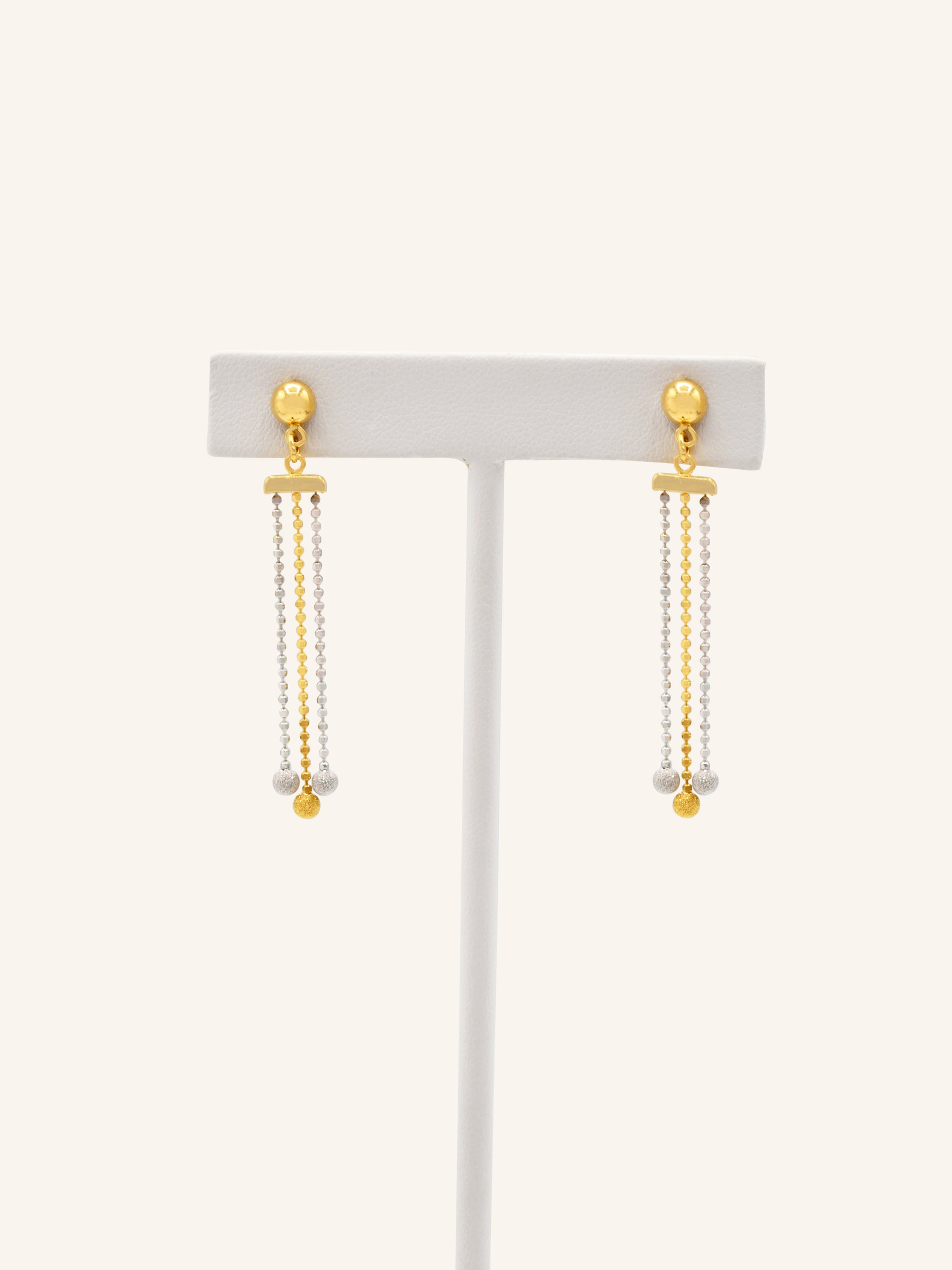 22ct Gold Two Tone Ball Necklace Set - Roop Darshan