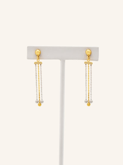 22ct Gold Two Tone Ball Necklace Set - Roop Darshan