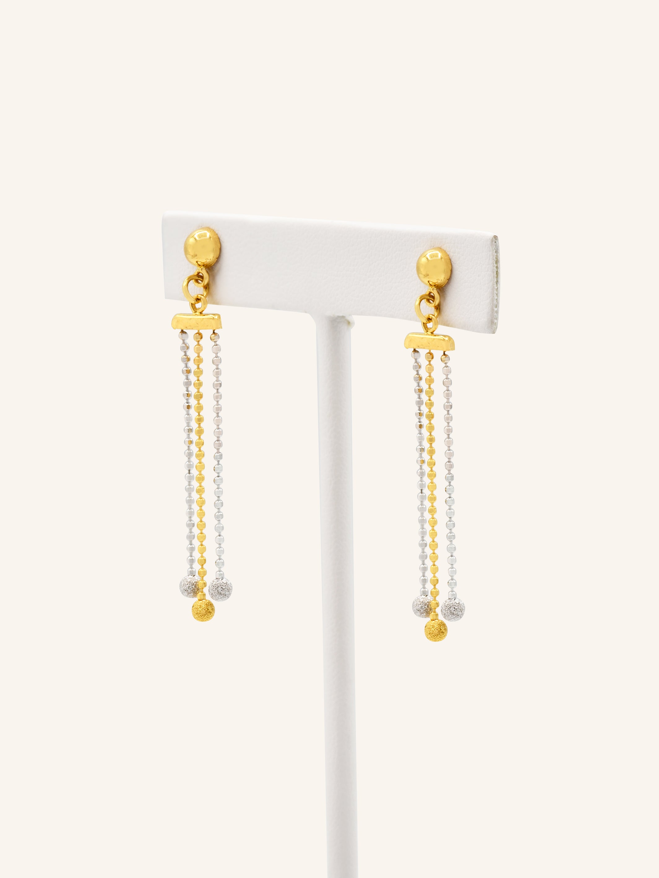22ct Gold Two Tone Ball Necklace Set - Roop Darshan