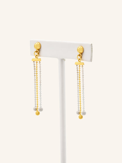 22ct Gold Two Tone Ball Necklace Set - Roop Darshan