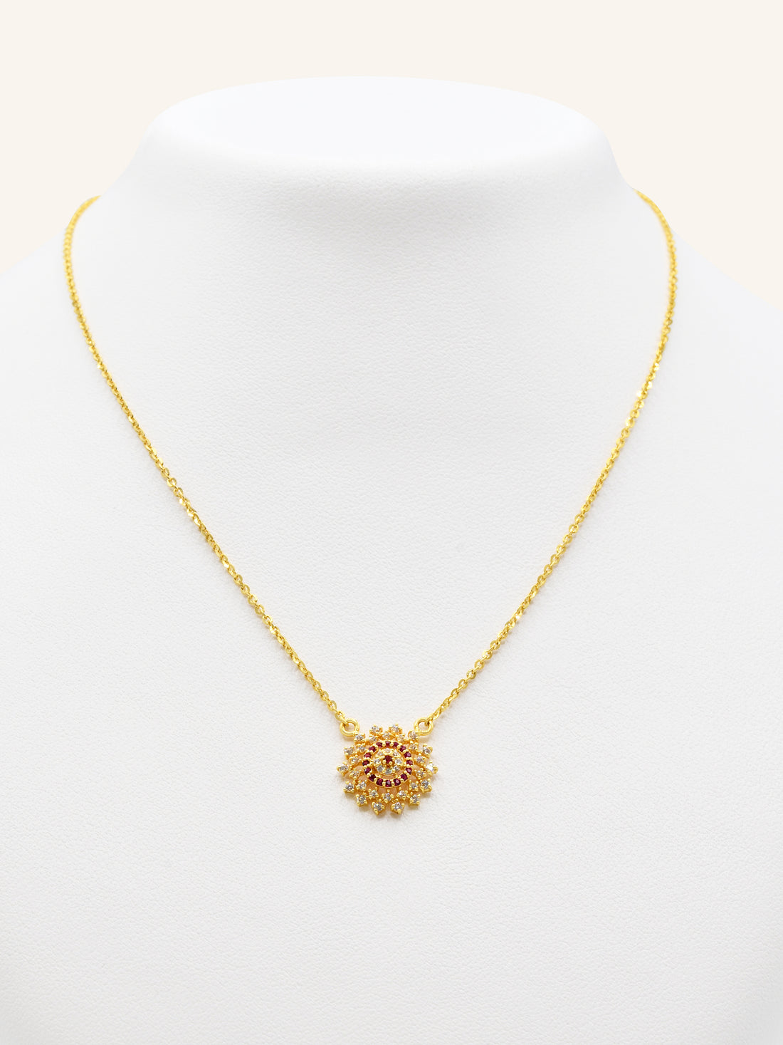 22ct Gold CZ Necklace Set 8.70 GMS - Roop Darshan
