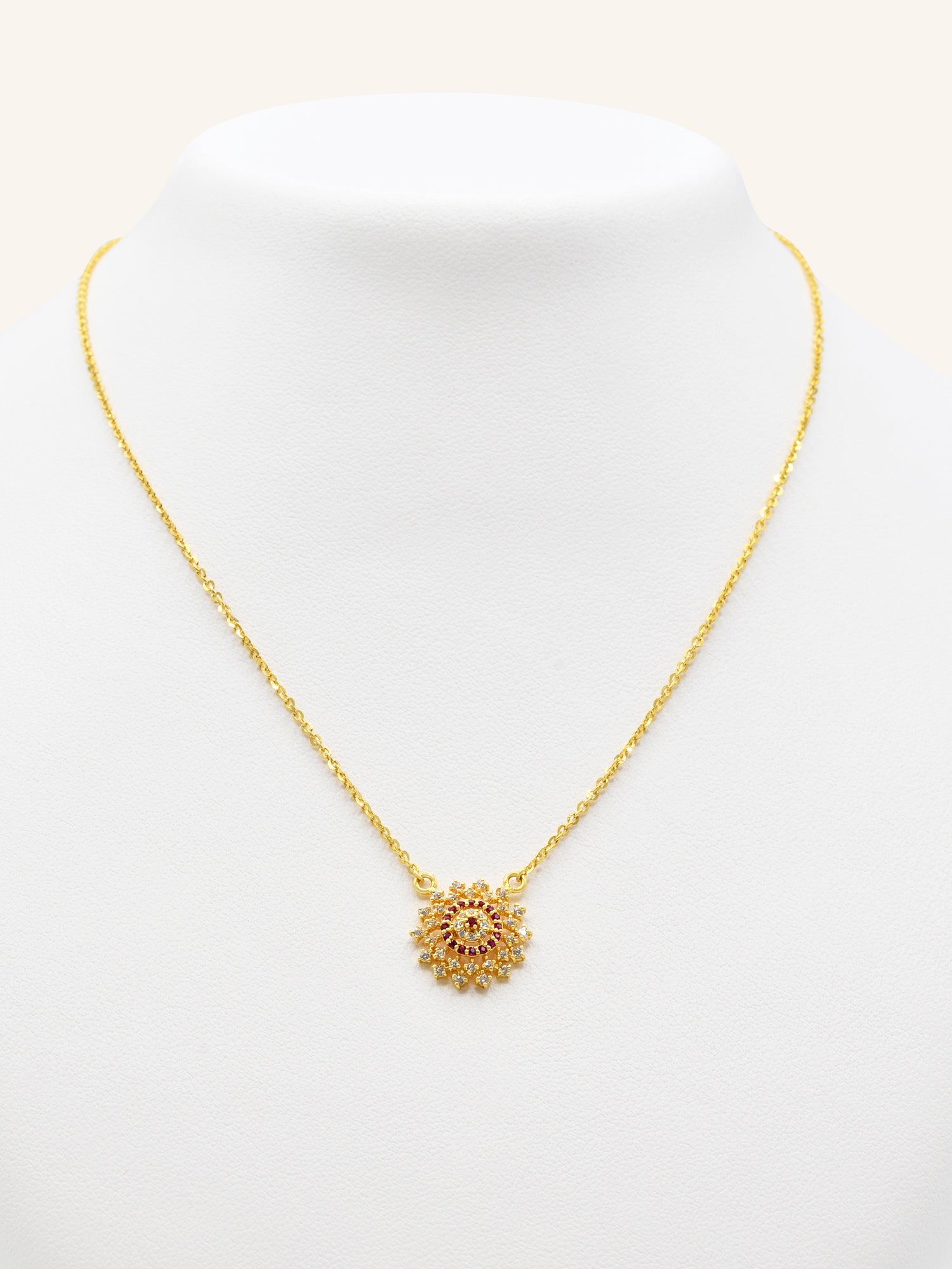 22ct Gold CZ Necklace Set 8.70 GMS - Roop Darshan