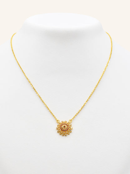 22ct Gold CZ Necklace Set 8.70 GMS - Roop Darshan
