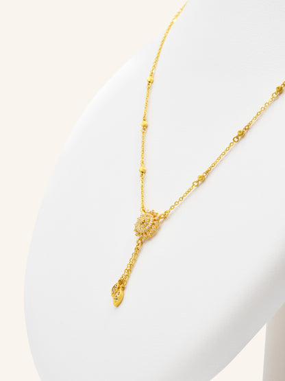 22ct Gold CZ Necklace Set 11.31 GMS - Roop Darshan