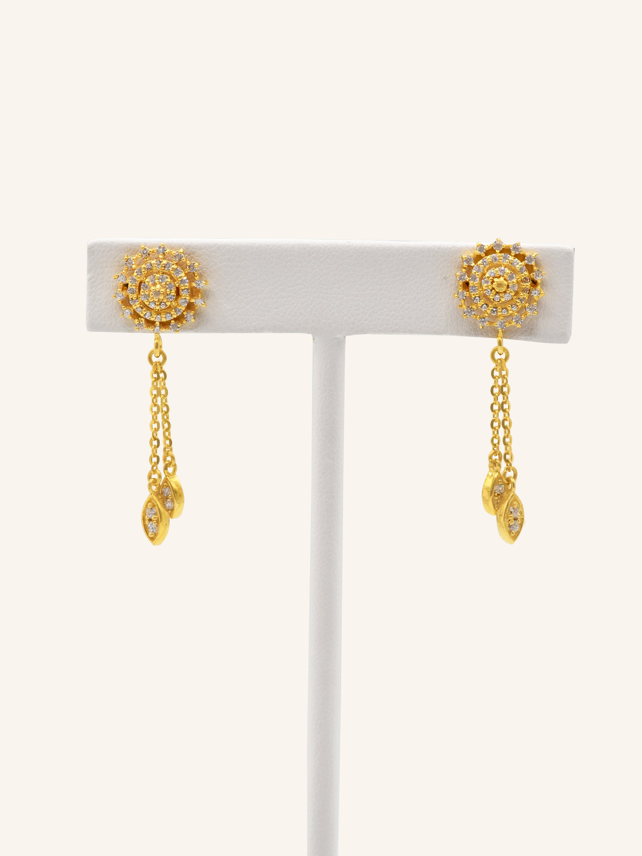 22ct Gold CZ Necklace Set 11.31 GMS - Roop Darshan