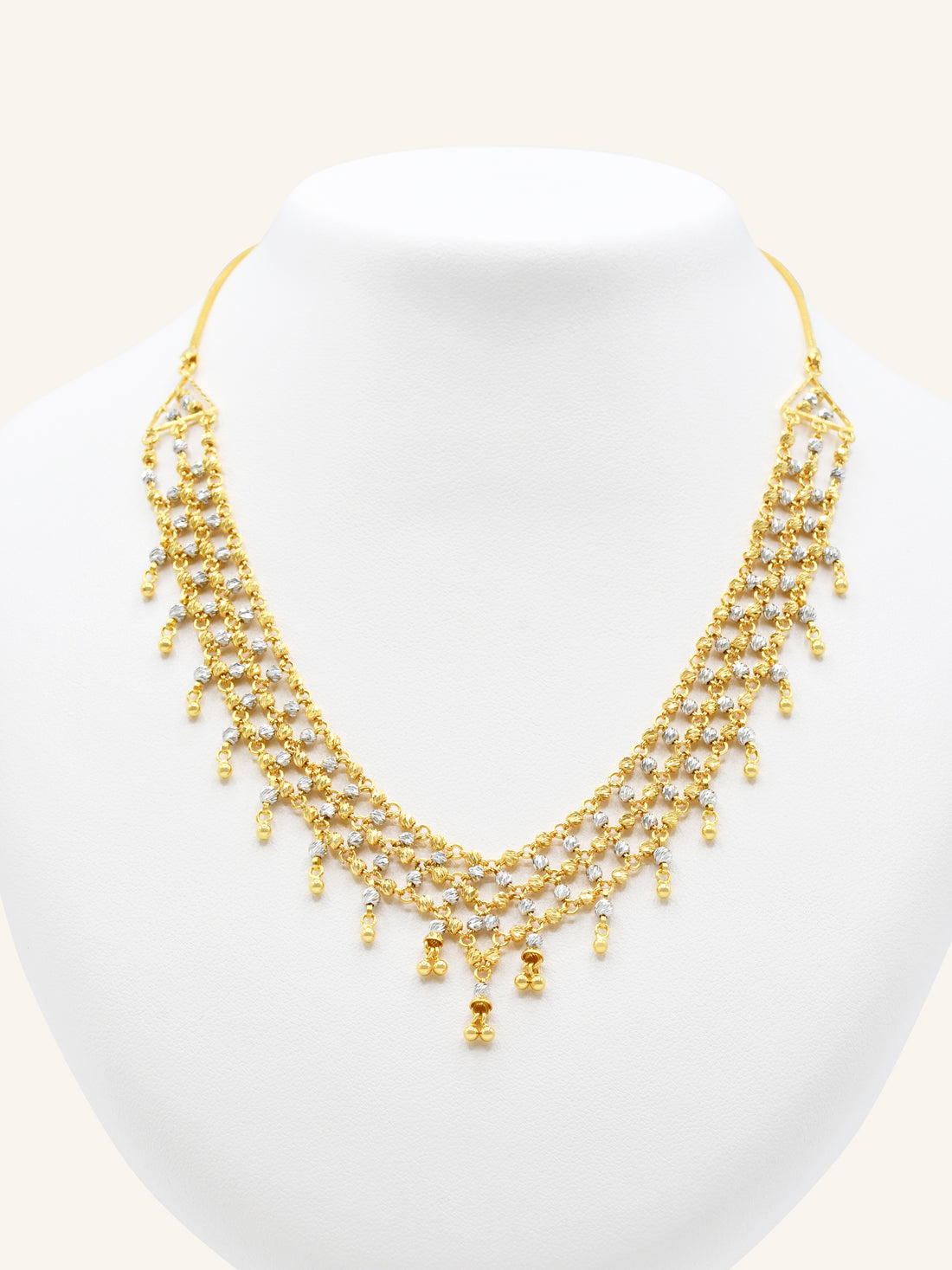22ct Gold Two Tone Necklace Set 31.09 GMS - Roop Darshan