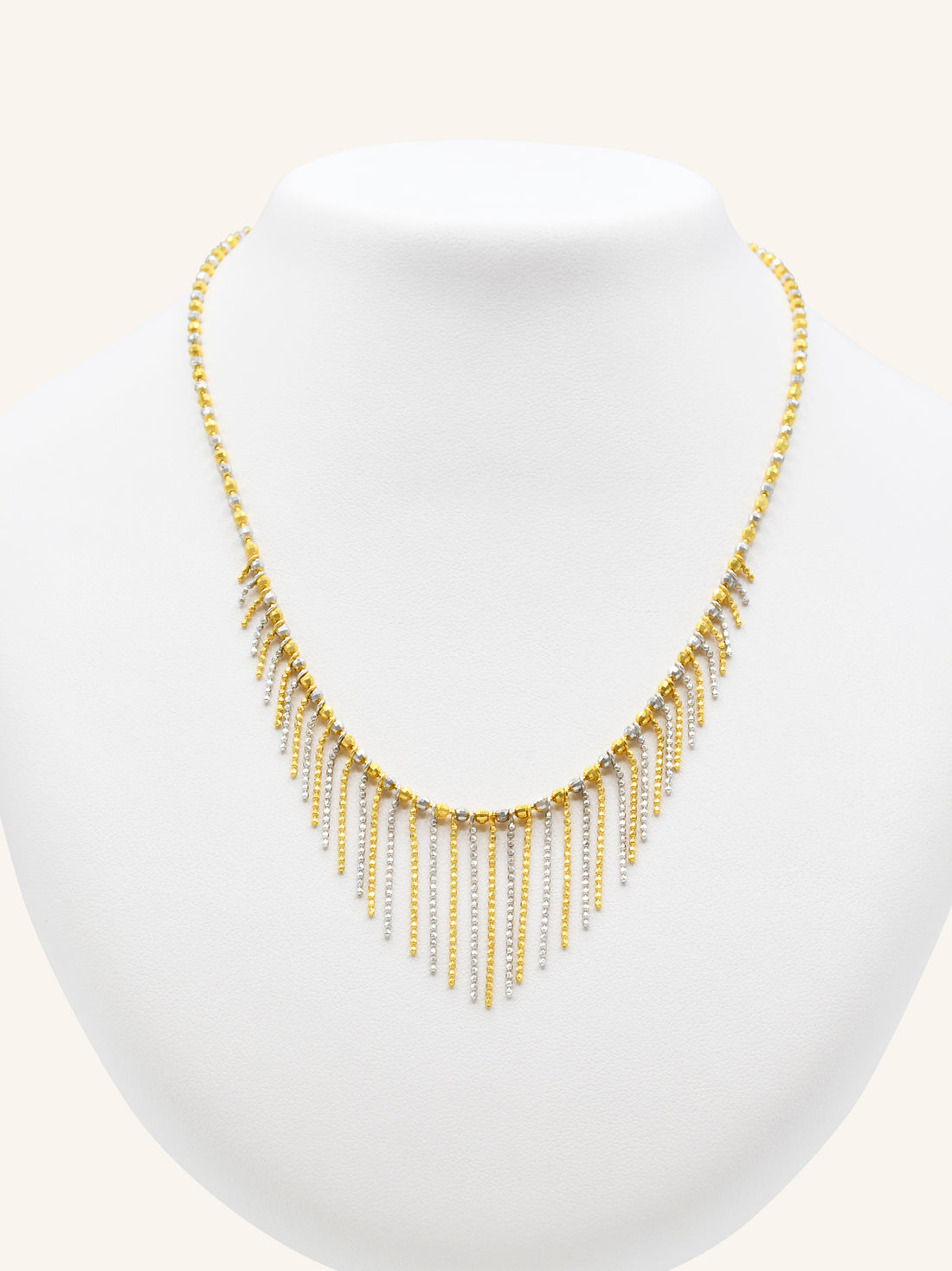 22ct Gold Two Tone Necklace Set 21.90 GMS - Roop Darshan
