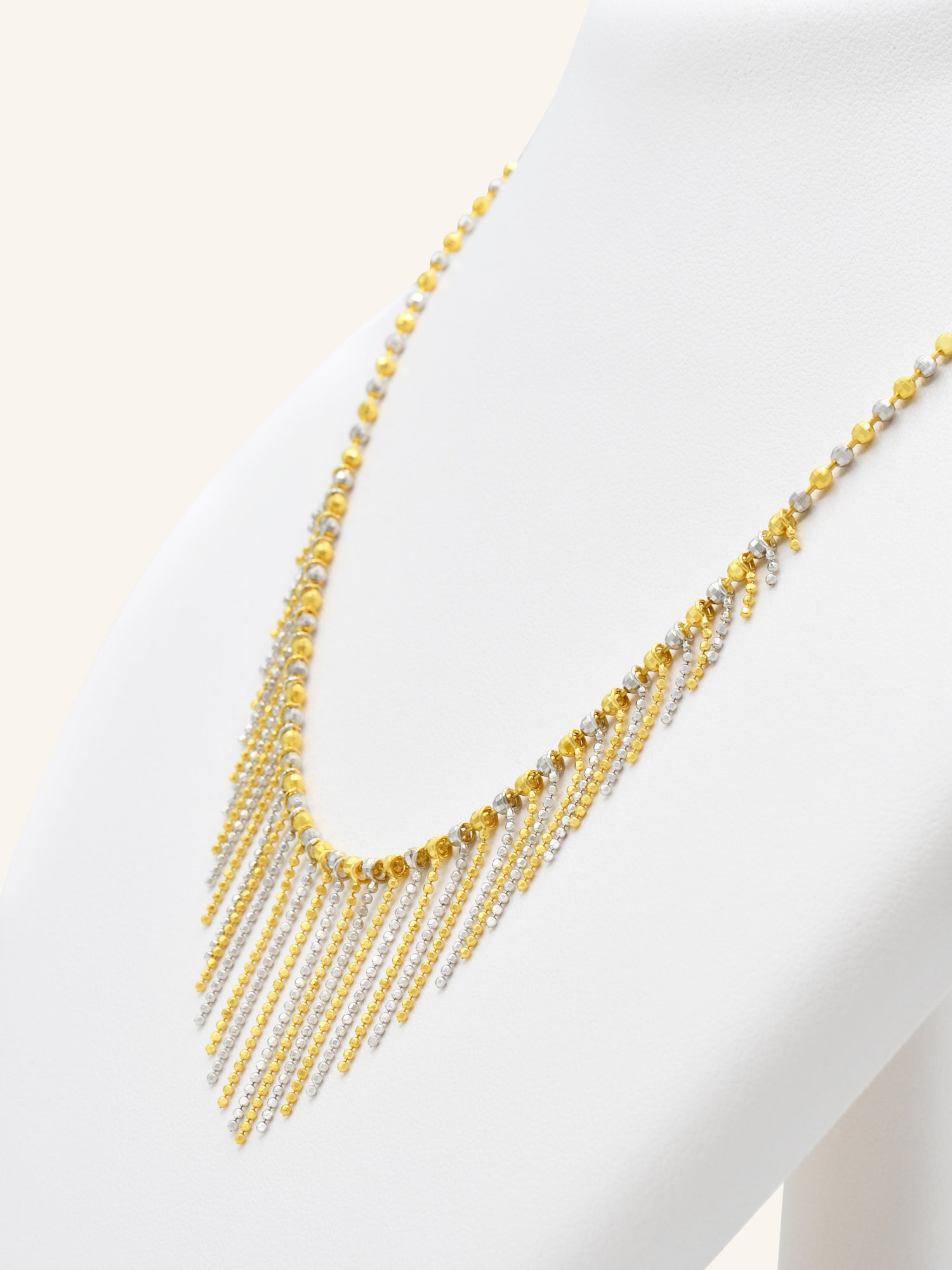 22ct Gold Two Tone Necklace Set 21.90 GMS - Roop Darshan