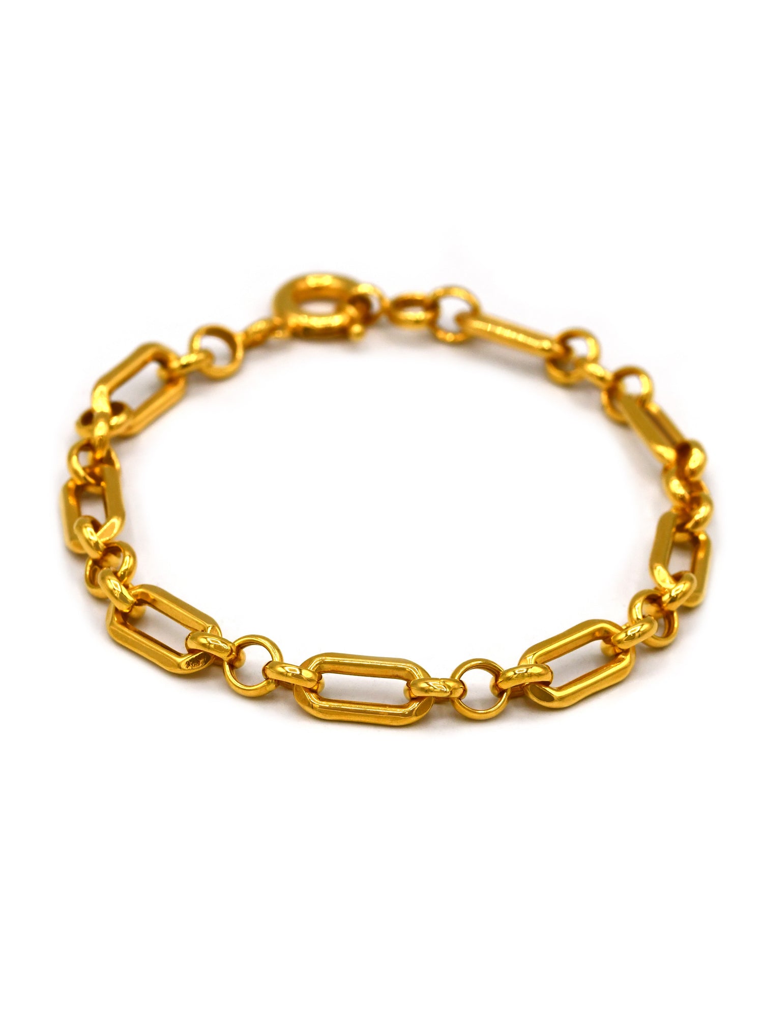 22ct Gold Hollow Clip Bracelet