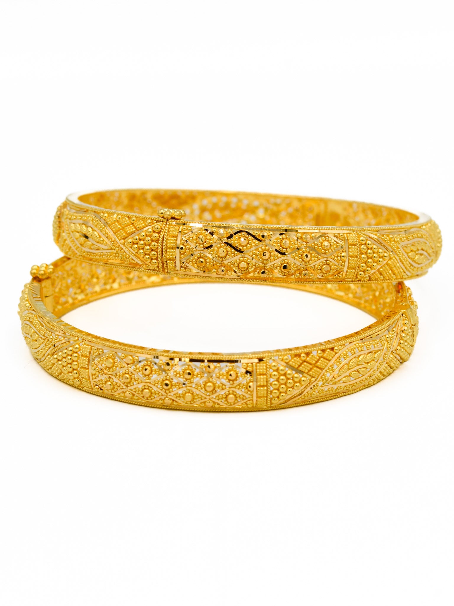 Exclusive 22ct Gold Plated Openable Carved Bangles | Khwaish Jewellery