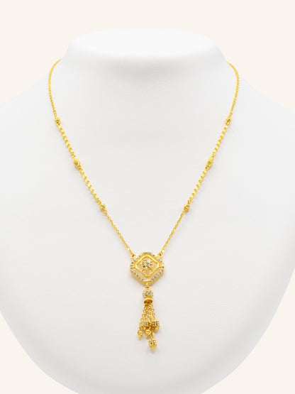 22ct Gold CZ Necklace Set 18.26 GMS - Roop Darshan