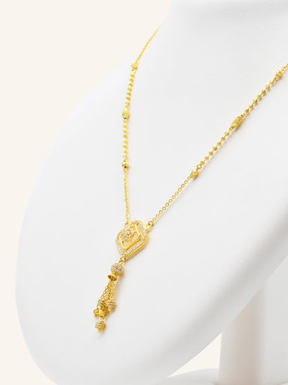 22ct Gold CZ Necklace Set 18.26 GMS - Roop Darshan