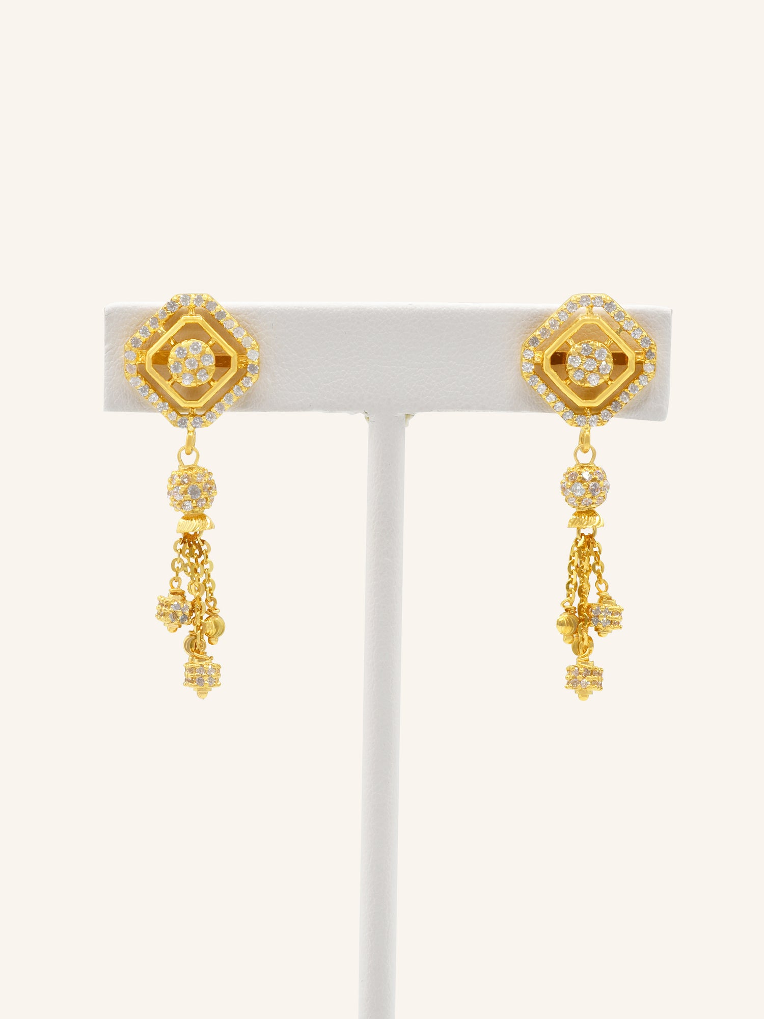 22ct Gold CZ Necklace Set 18.26 GMS - Roop Darshan