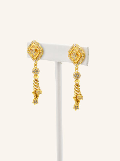 22ct Gold CZ Necklace Set 18.26 GMS - Roop Darshan