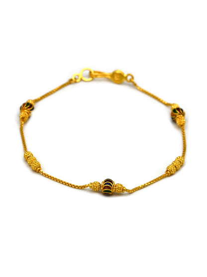 22ct Gold Minakari Ball Ladies Bracelet