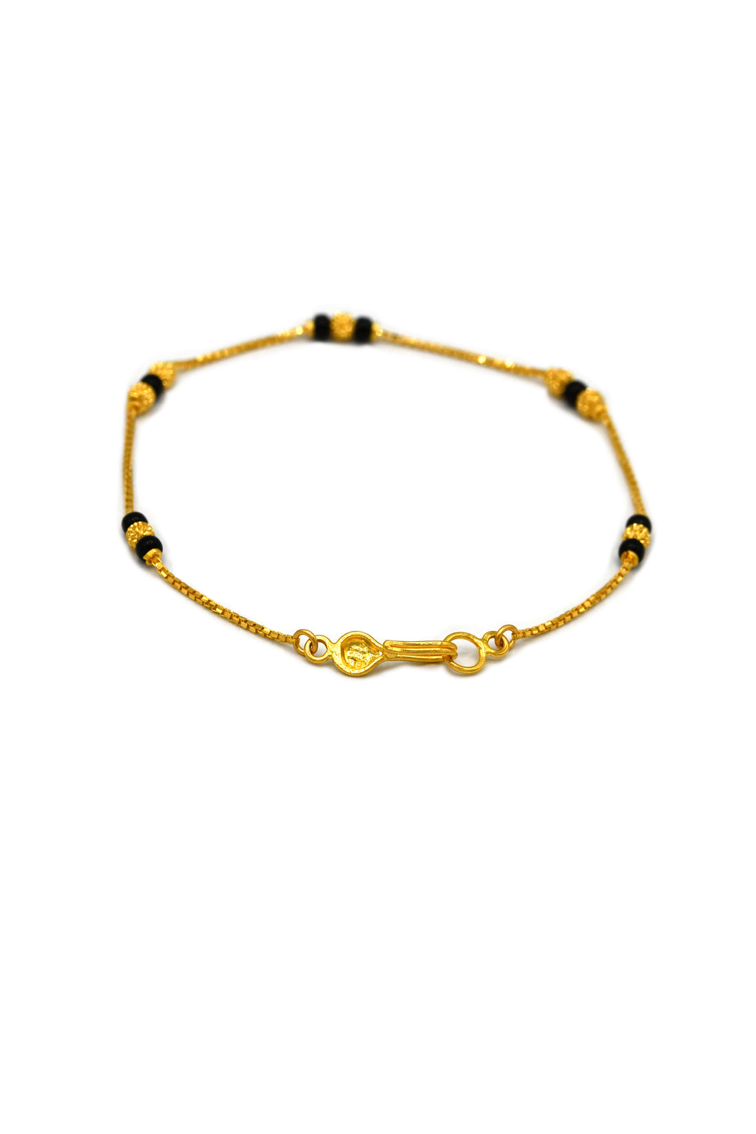 22ct Gold Ball Black Beads Ladies Bracelet