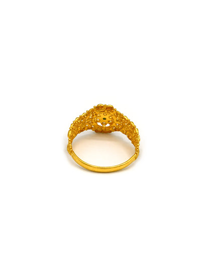 22ct Gold Green CZ Ladies Ring