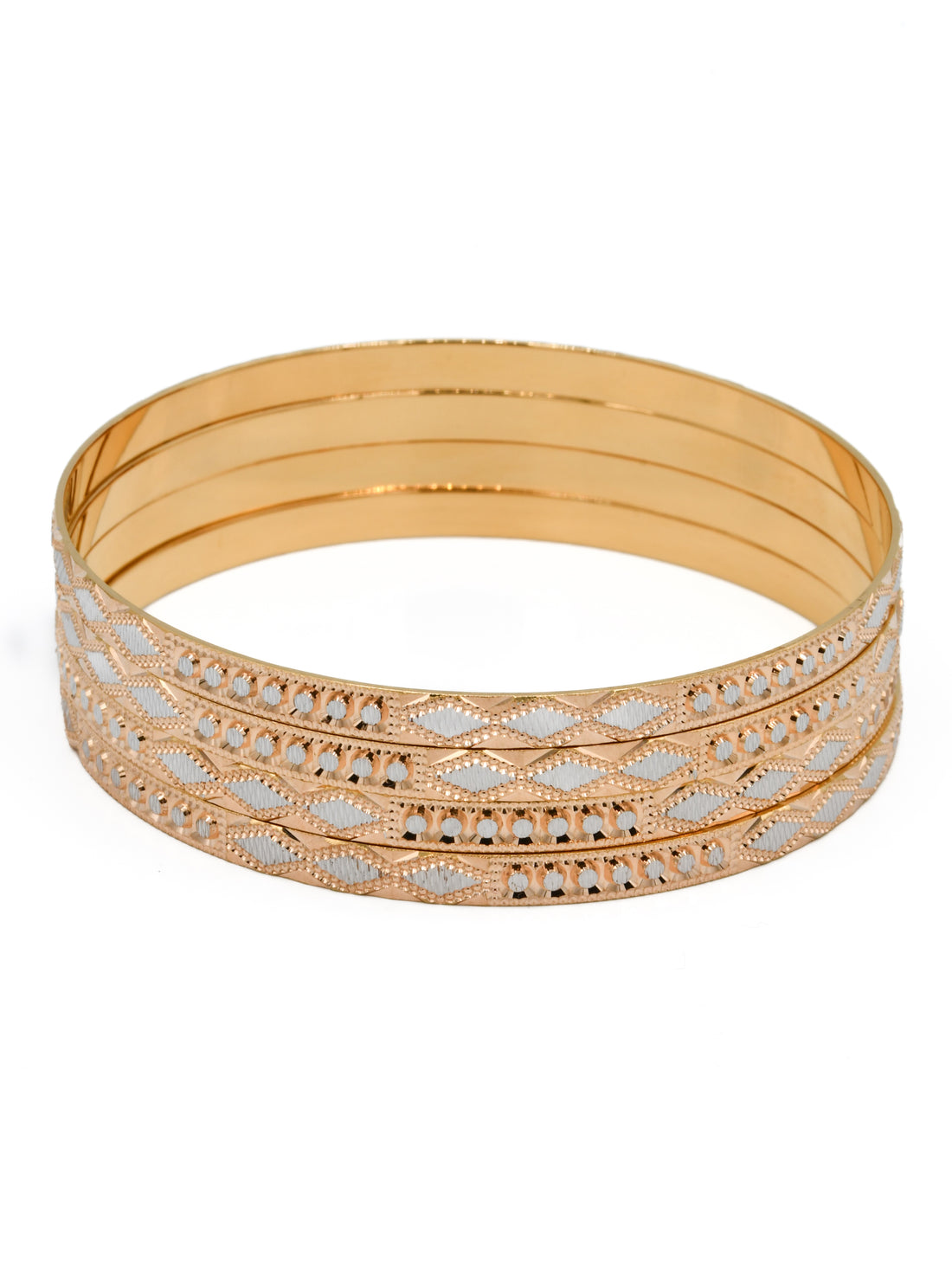 22ct Rose Gold Two Tone 4 Bangle