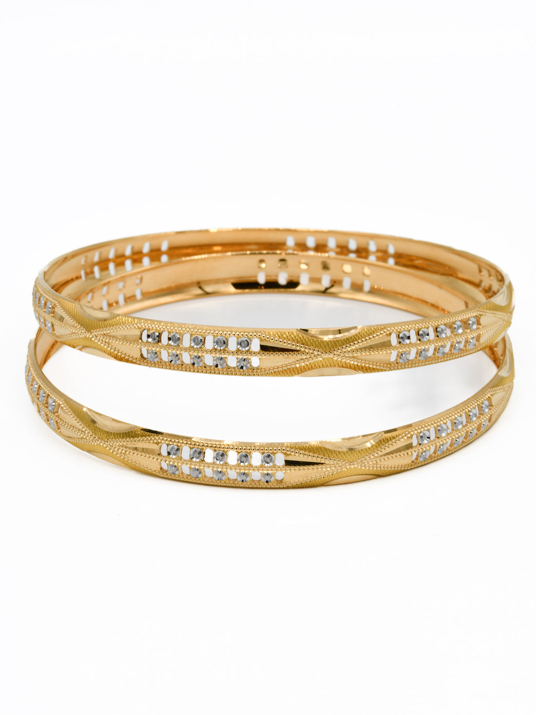 22ct Gold Two Tone Pair Bangle - Roop Darshan