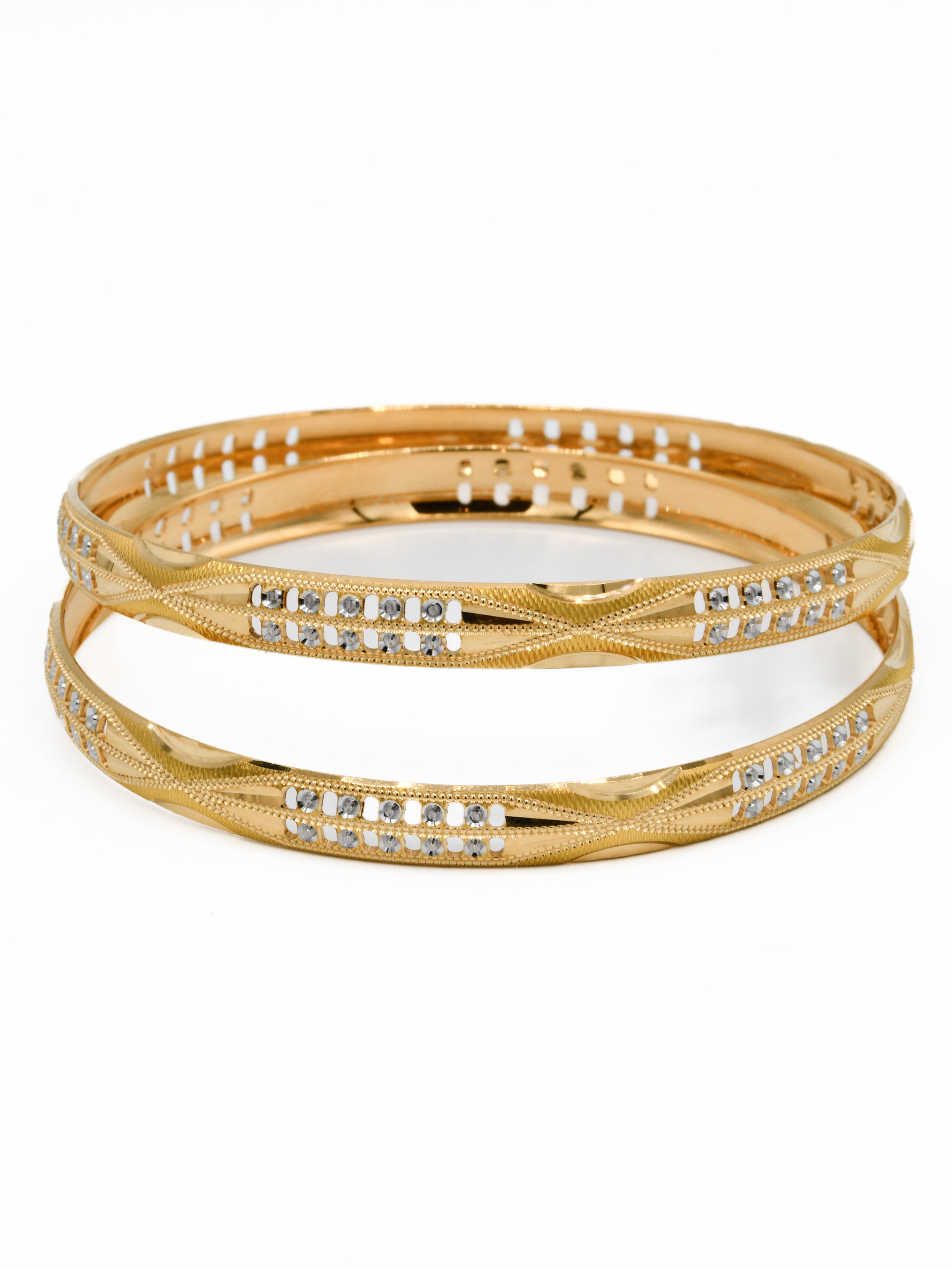 22ct Gold Two Tone Pair Bangle