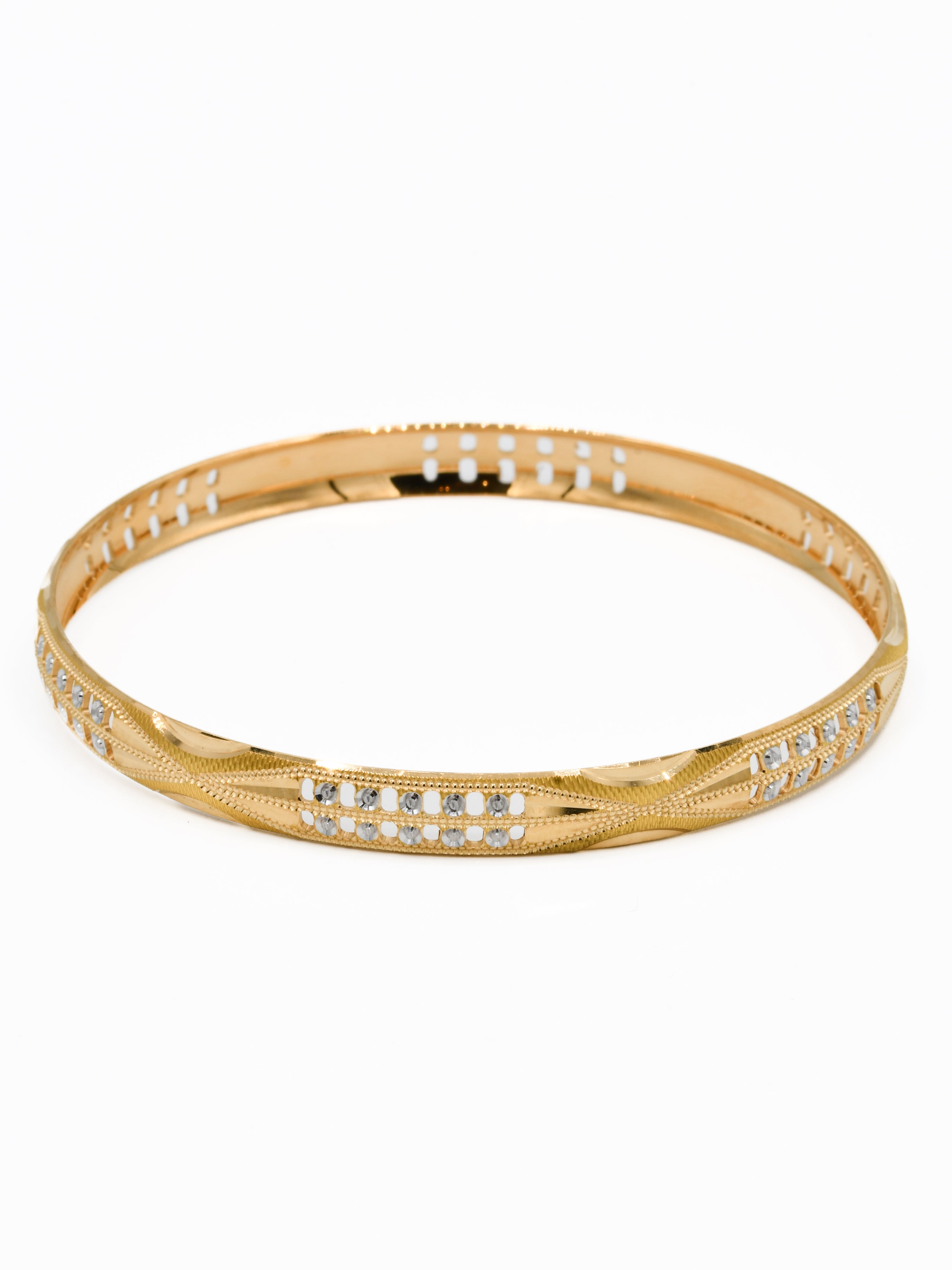 22ct Gold Two Tone Pair Bangle - Roop Darshan