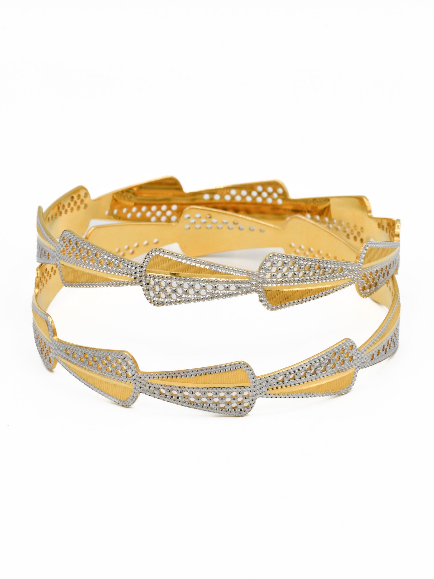 22ct Gold Two Tone Pair Bangle