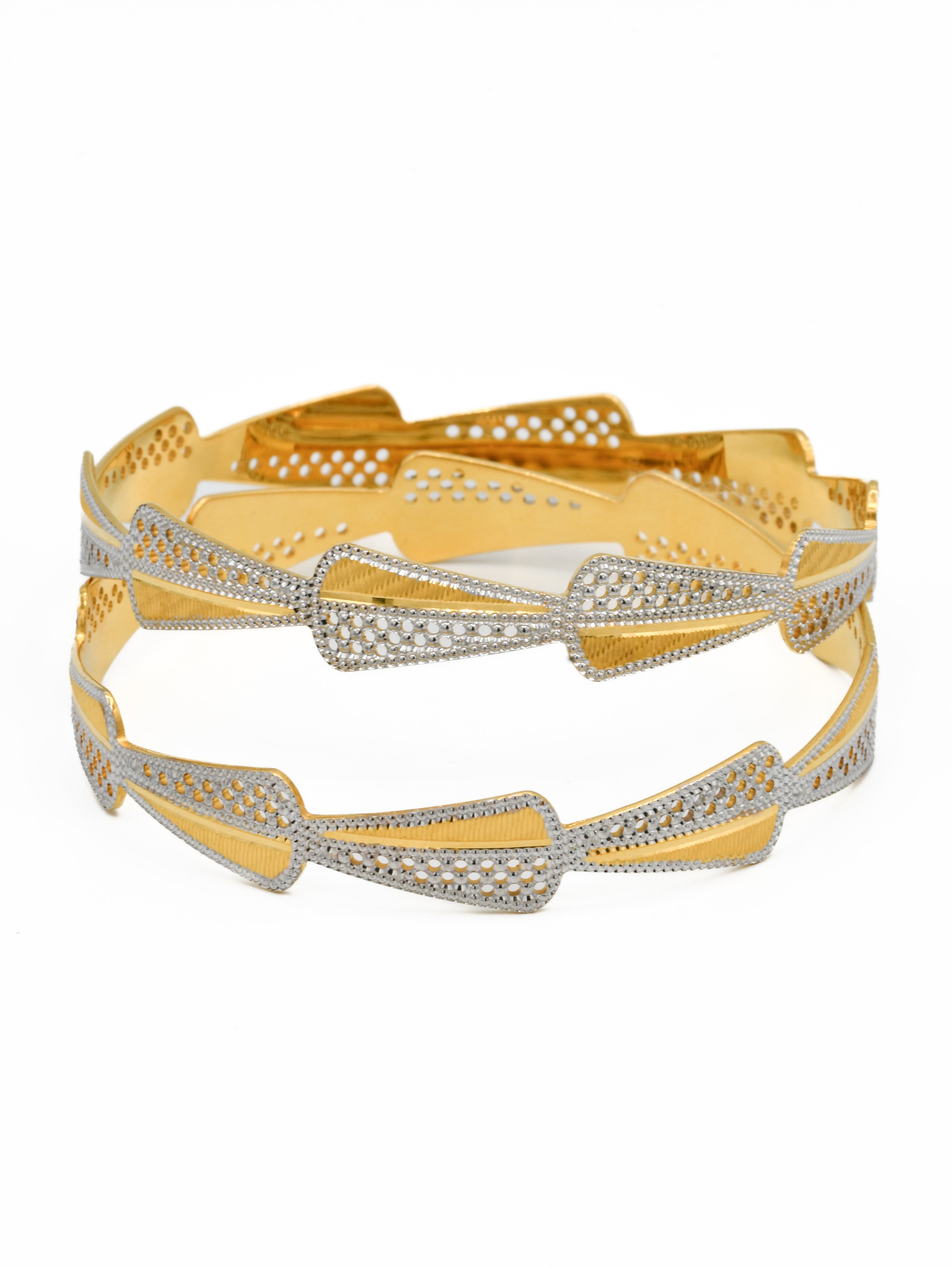 22ct Gold Two Tone Pair Bangle