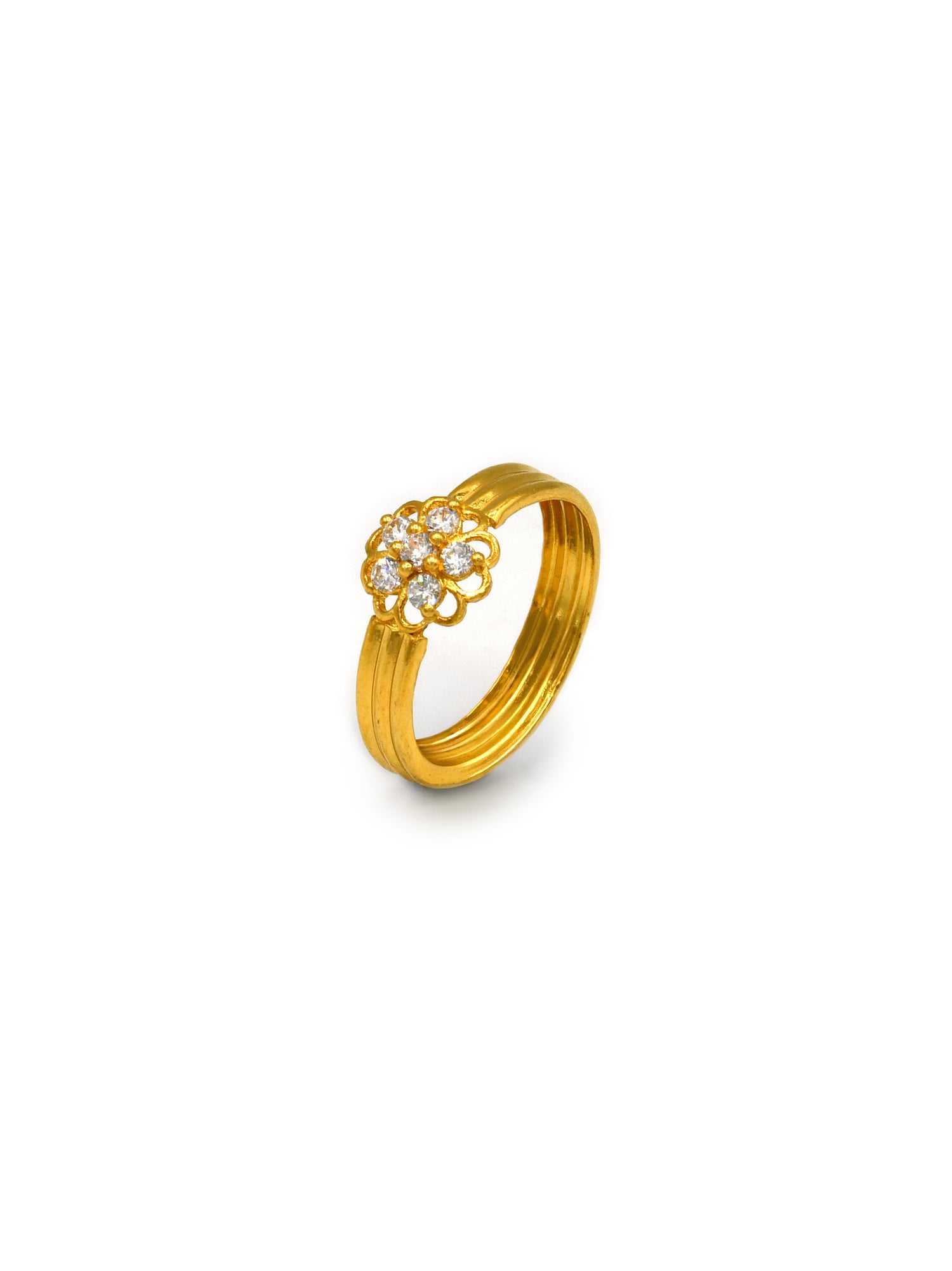 22ct Gold CZ Ladies Ring