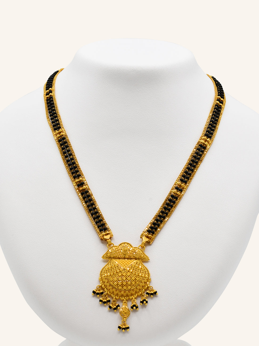 22ct Gold 4 Row Long Mangal Sutra 38.35 GMS - Roop Darshan