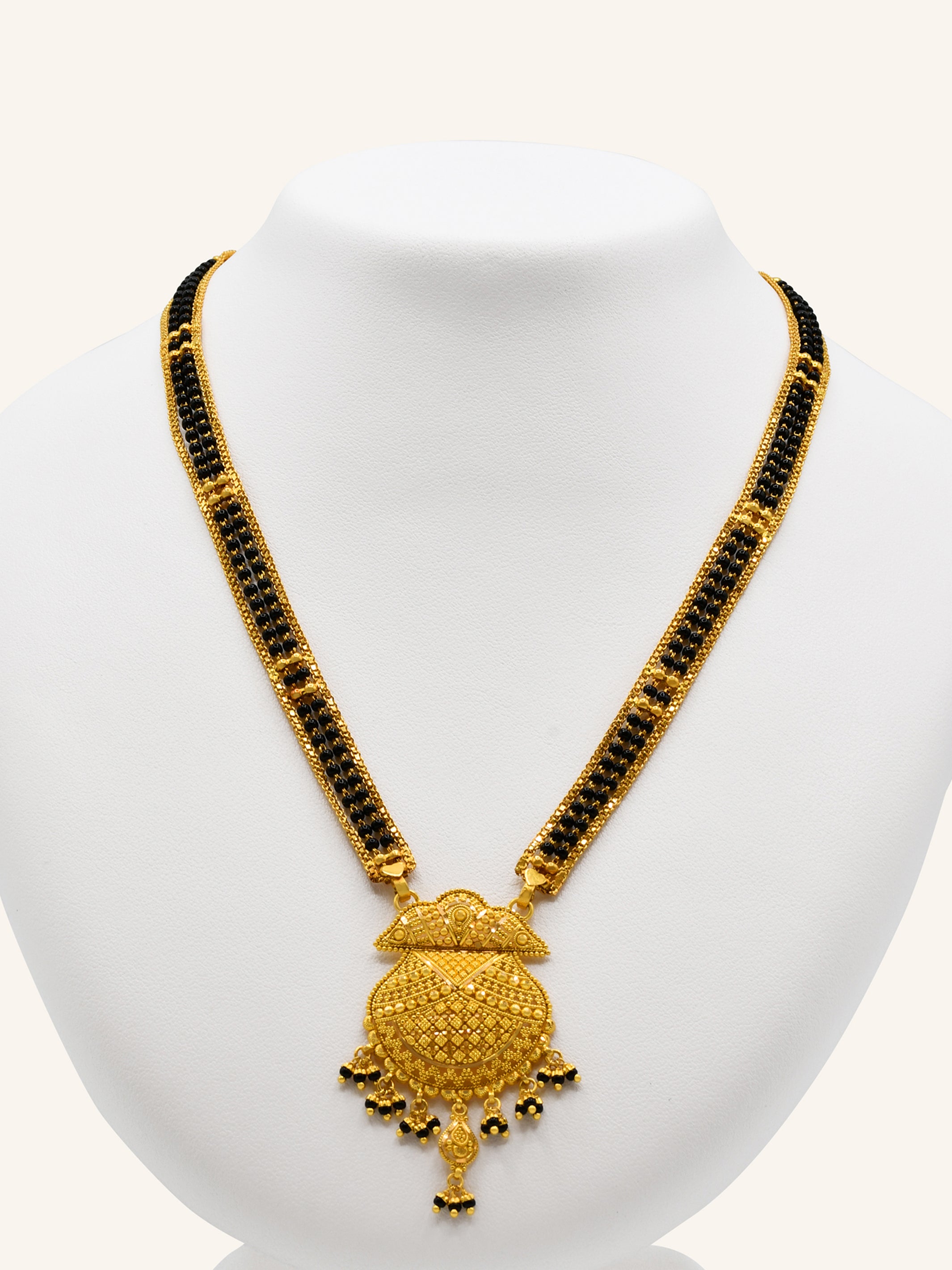 22ct Gold 4 Row Long Mangal Sutra 38.35 GMS - Roop Darshan