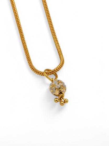 22ct Gold Two Tone Ball Pendant Set