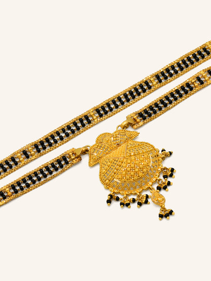 22ct Gold 4 Row Long Mangal Sutra 38.35 GMS - Roop Darshan