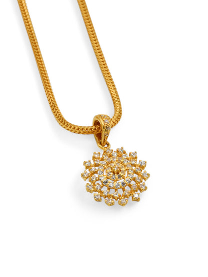22ct Gold CZ Pendant Set