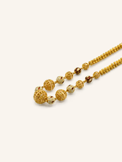 22ct Gold Minakari Ball Fancy Chain 38.28 GMS - Roop Darshan
