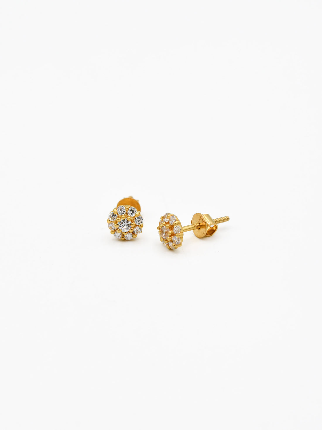 22ct Gold CZ Stud Earrings - Roop Darshan