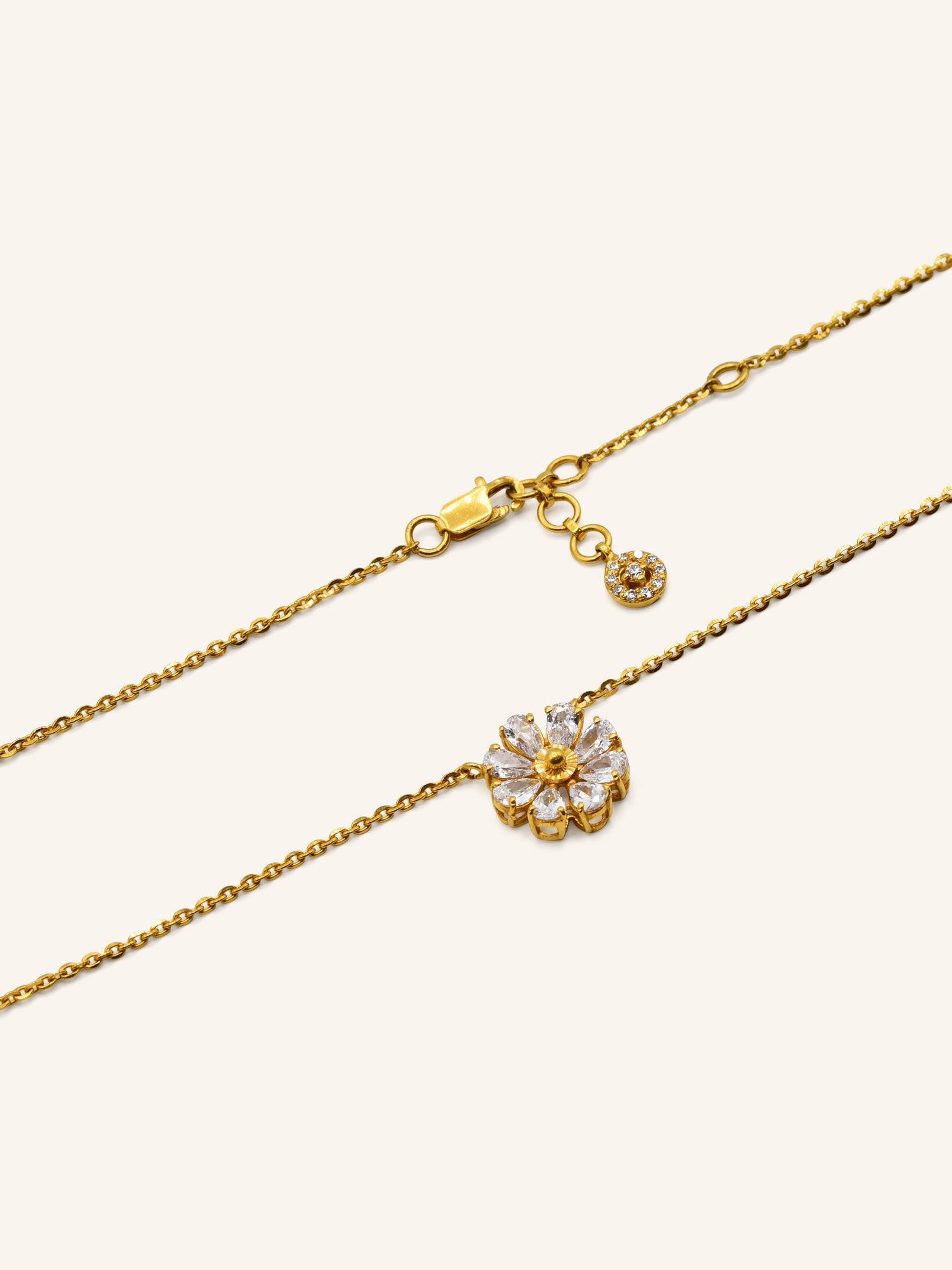 22CT GOLD CZ NECKLACE SET 12.85 GRAMS - Roop Darshan